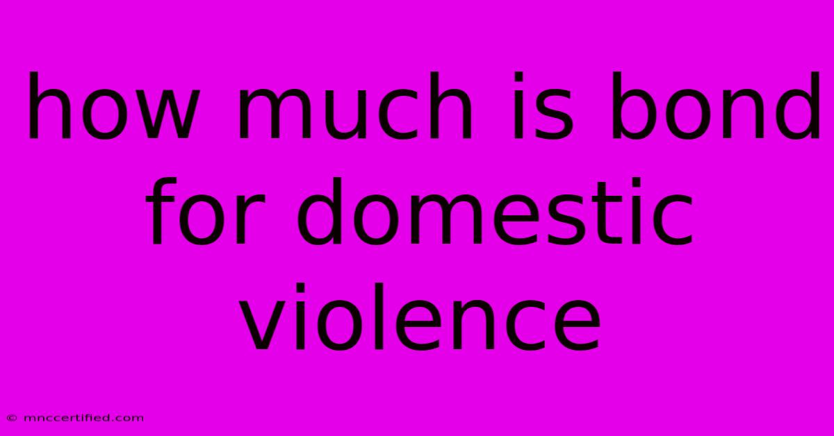 How Much Is Bond For Domestic Violence