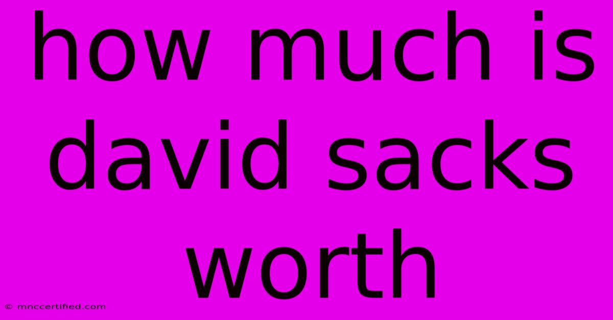 How Much Is David Sacks Worth