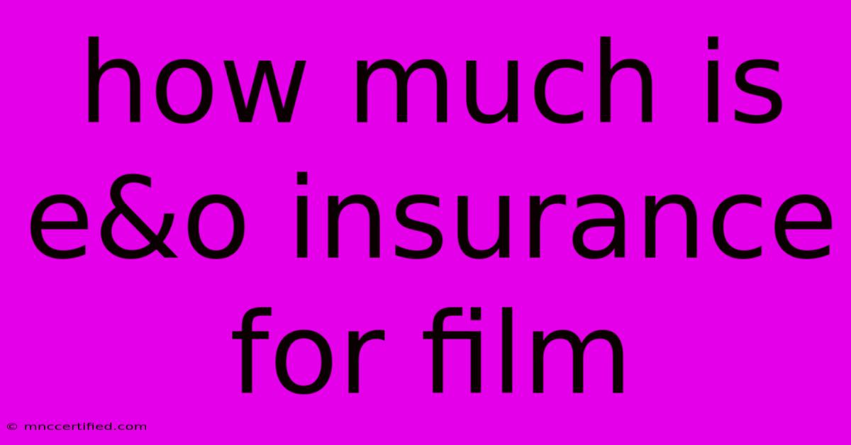 How Much Is E&o Insurance For Film