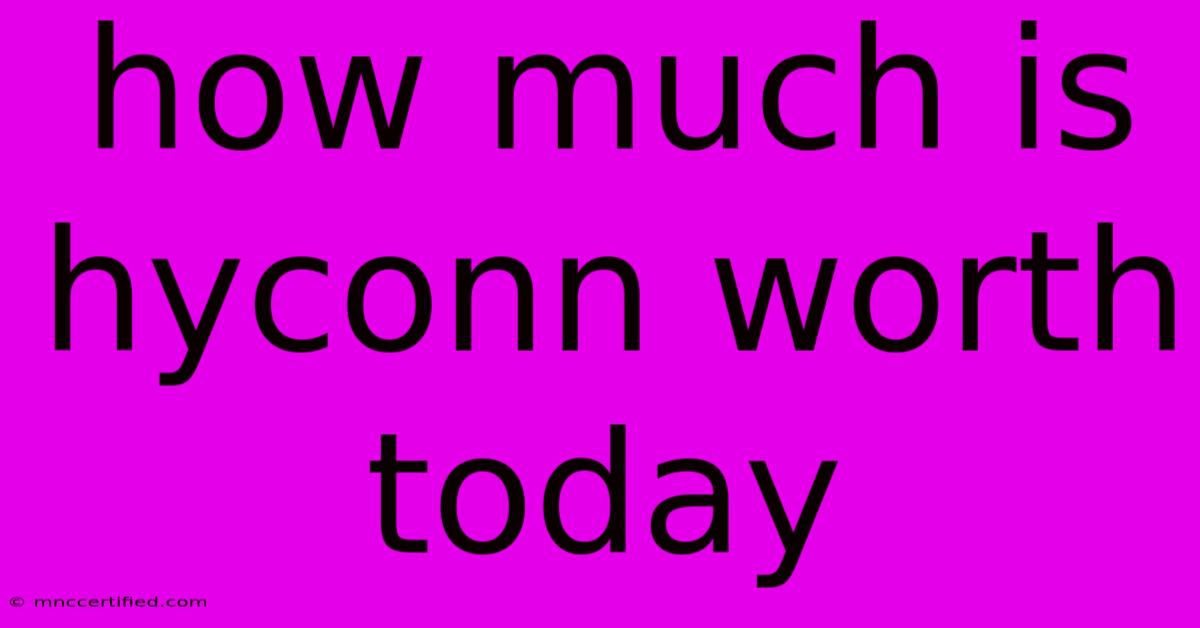 How Much Is Hyconn Worth Today