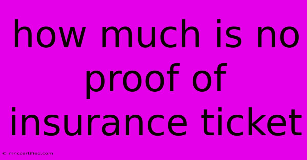 How Much Is No Proof Of Insurance Ticket