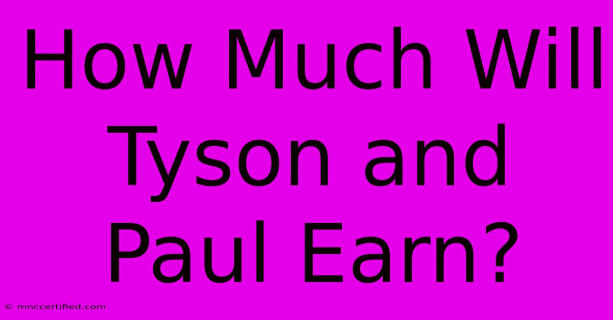 How Much Will Tyson And Paul Earn?