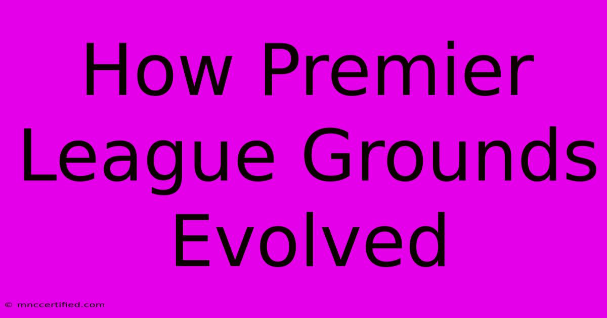 How Premier League Grounds Evolved