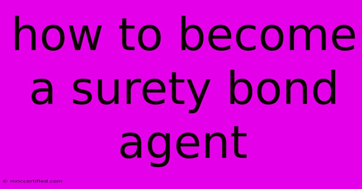 How To Become A Surety Bond Agent