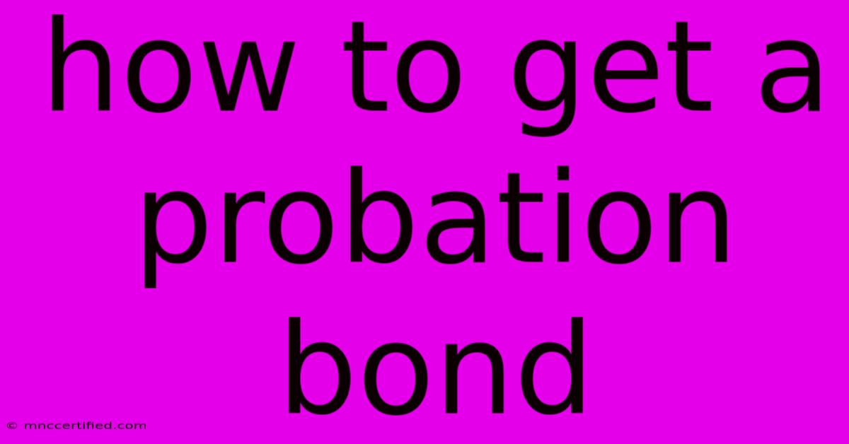 How To Get A Probation Bond