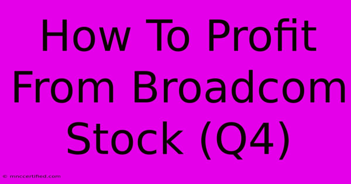 How To Profit From Broadcom Stock (Q4)