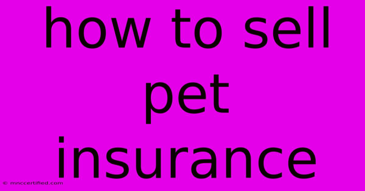 How To Sell Pet Insurance