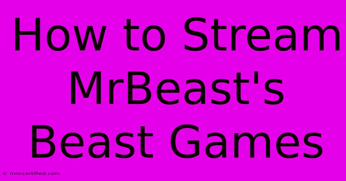 How To Stream MrBeast's Beast Games