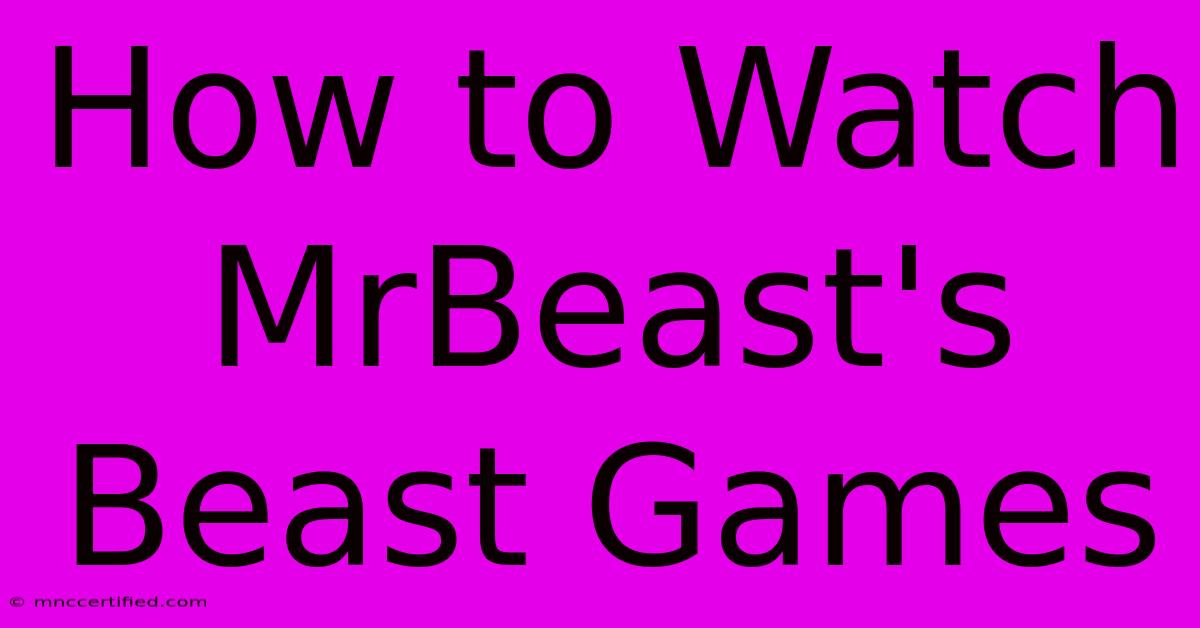 How To Watch MrBeast's Beast Games