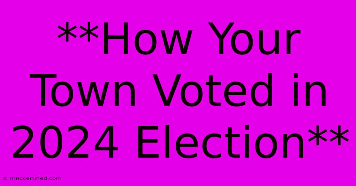 **How Your Town Voted In 2024 Election**