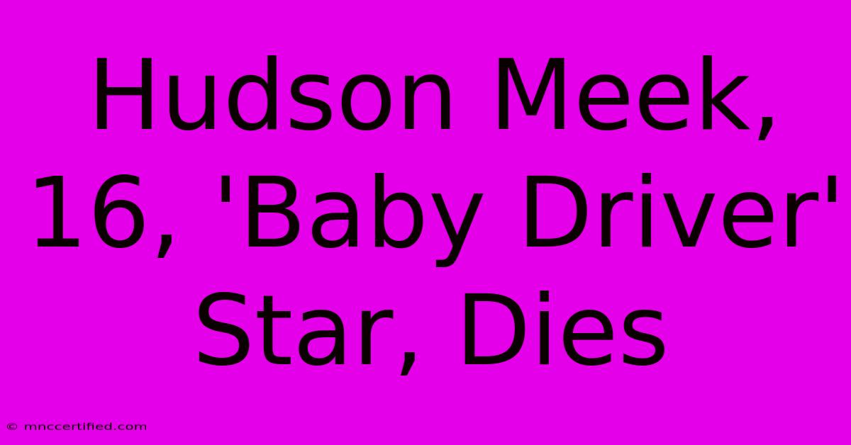 Hudson Meek, 16, 'Baby Driver' Star, Dies