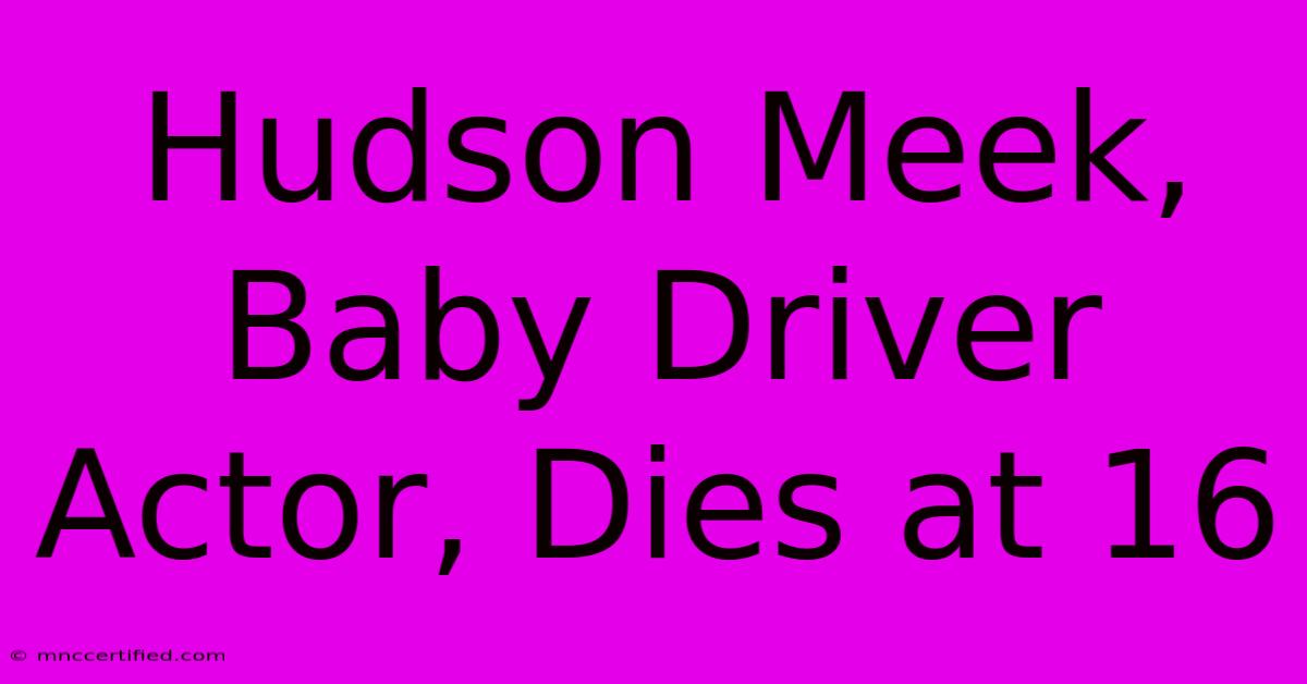 Hudson Meek, Baby Driver Actor, Dies At 16