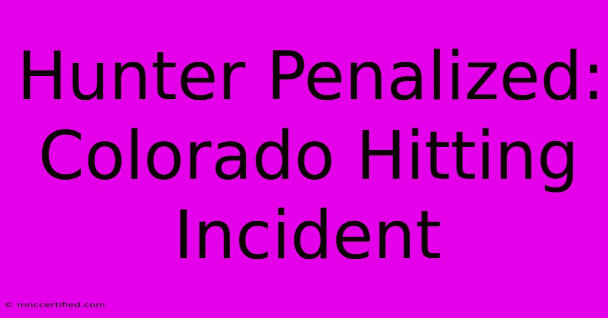 Hunter Penalized: Colorado Hitting Incident