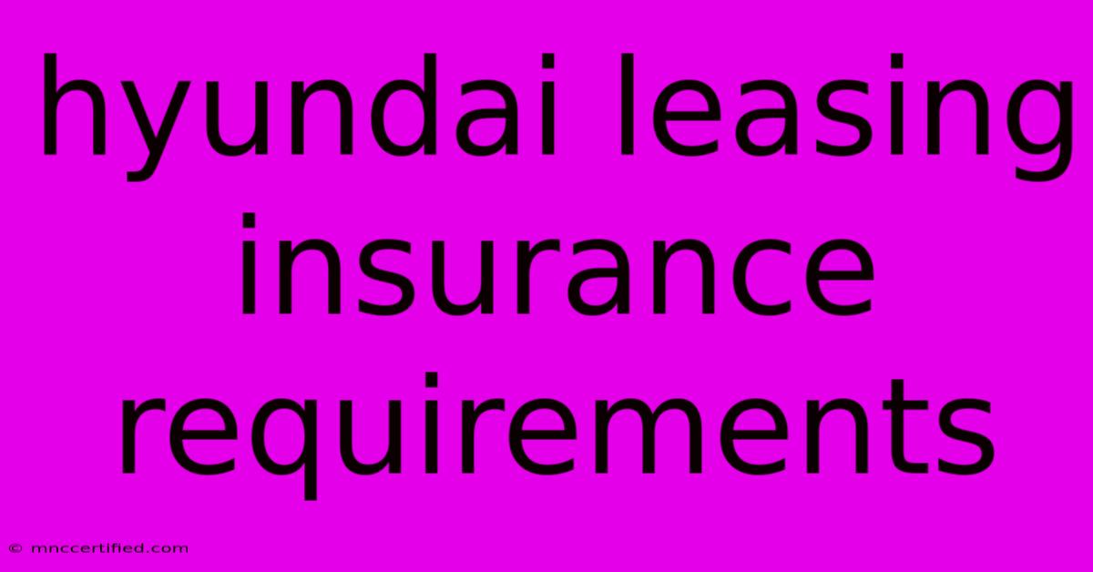 Hyundai Leasing Insurance Requirements