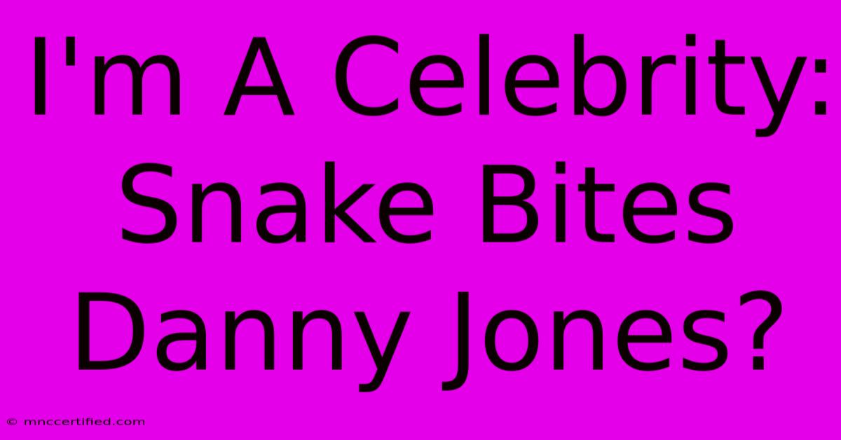 I'm A Celebrity: Snake Bites Danny Jones?