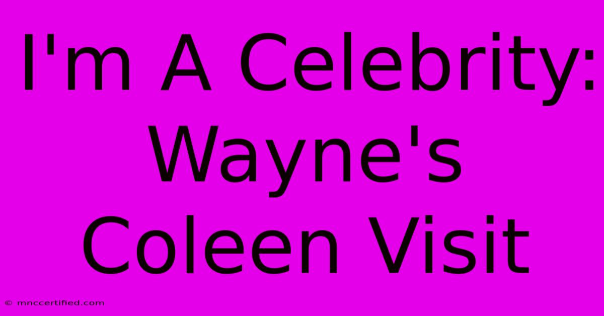 I'm A Celebrity: Wayne's Coleen Visit