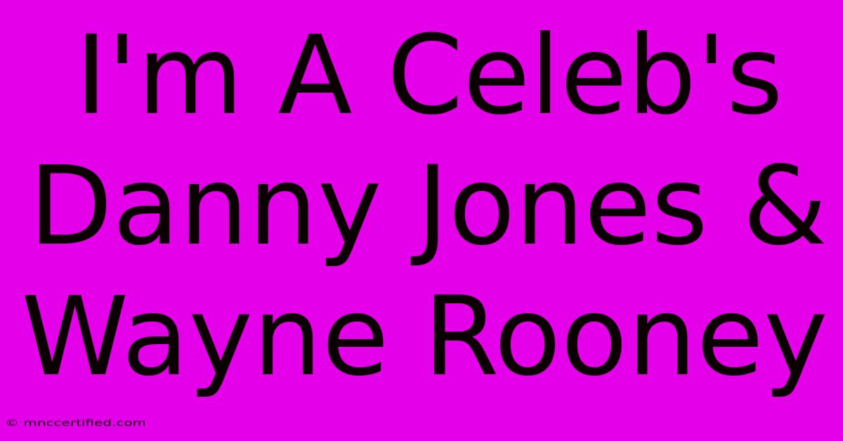 I'm A Celeb's Danny Jones & Wayne Rooney