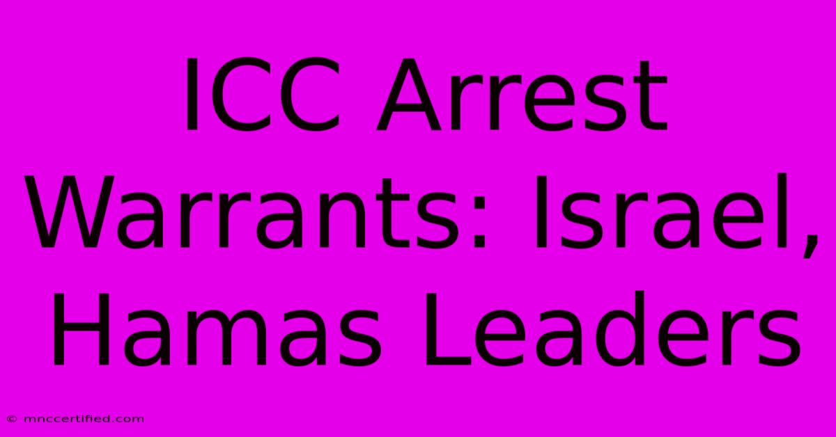 ICC Arrest Warrants: Israel, Hamas Leaders