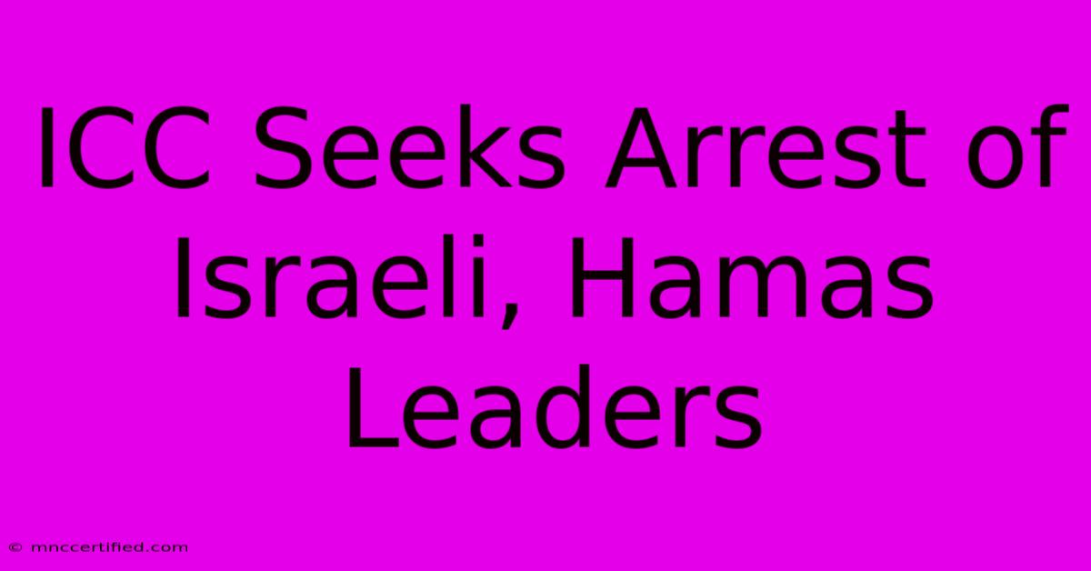 ICC Seeks Arrest Of Israeli, Hamas Leaders