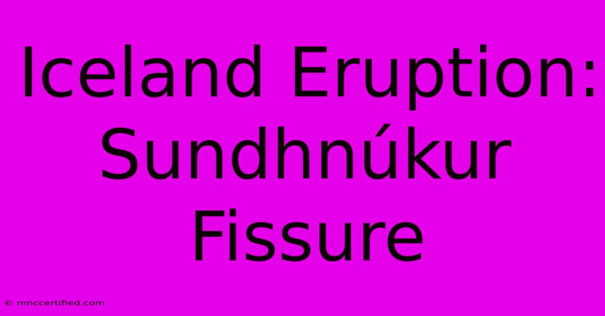 Iceland Eruption: Sundhnúkur Fissure