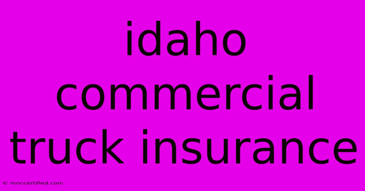 Idaho Commercial Truck Insurance