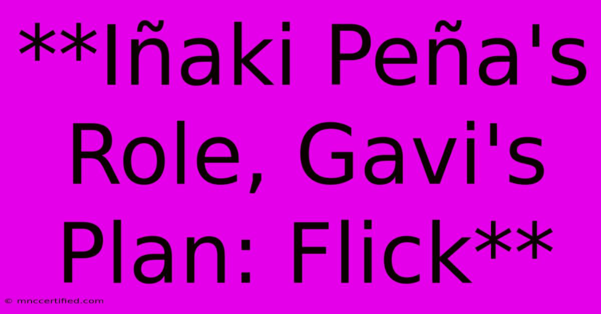 **Iñaki Peña's Role, Gavi's Plan: Flick**