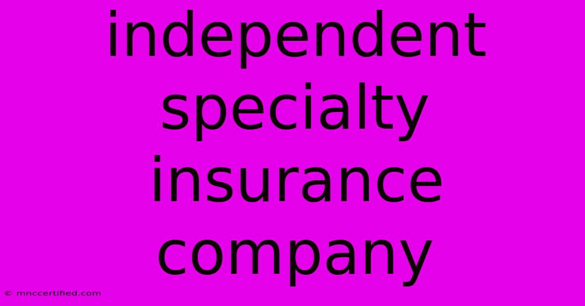 Independent Specialty Insurance Company