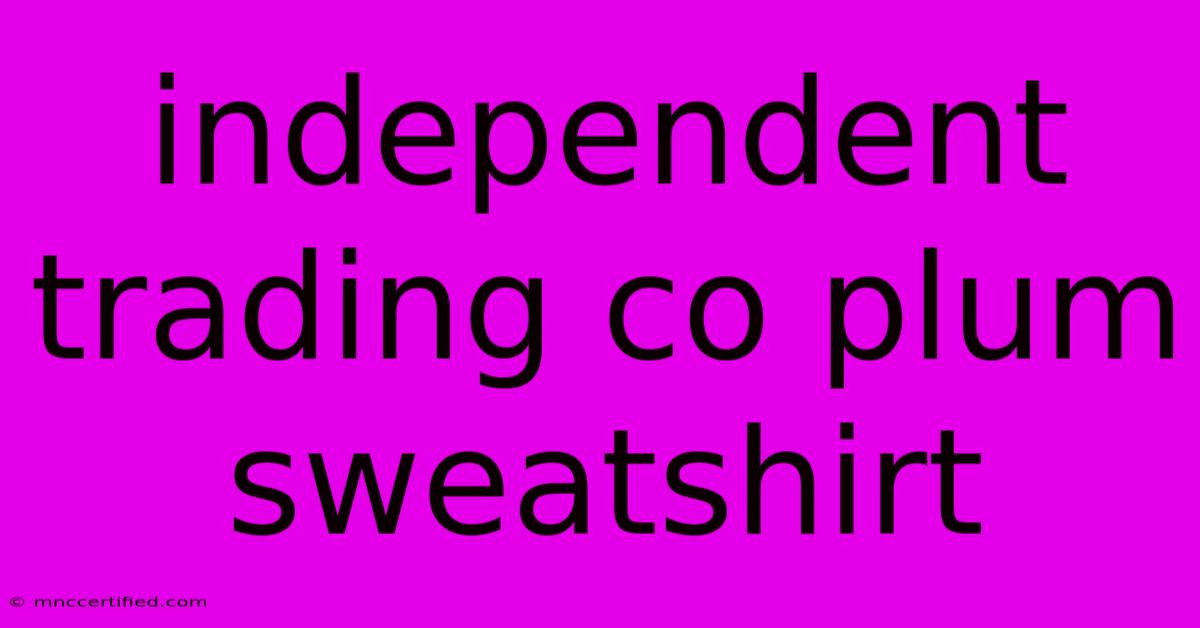 Independent Trading Co Plum Sweatshirt