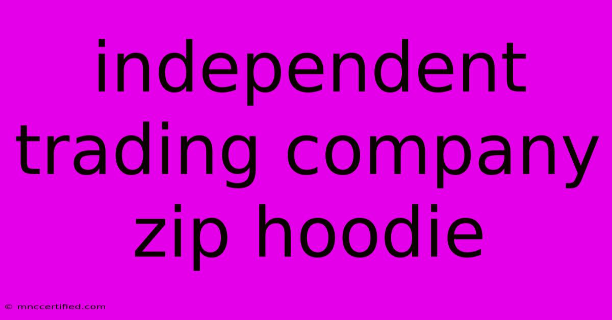 Independent Trading Company Zip Hoodie