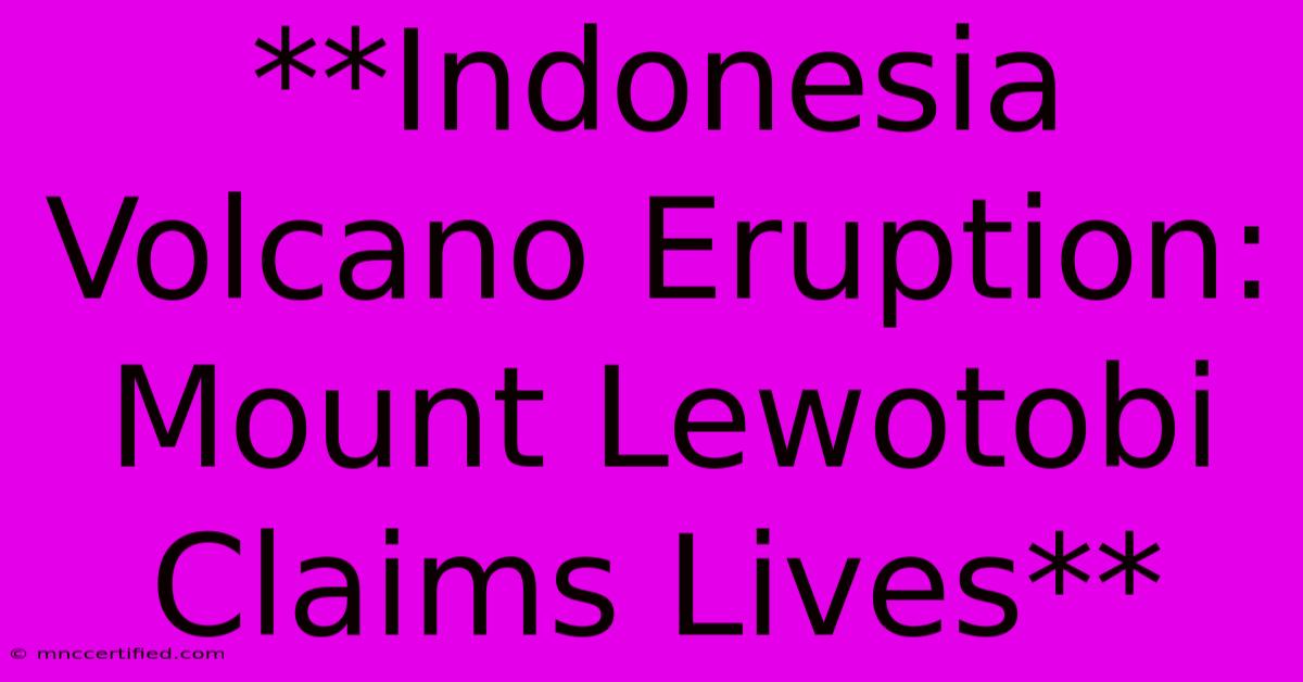 **Indonesia Volcano Eruption: Mount Lewotobi Claims Lives**