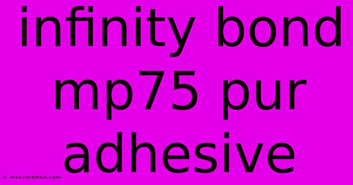 Infinity Bond Mp75 Pur Adhesive