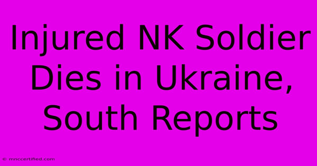 Injured NK Soldier Dies In Ukraine, South Reports