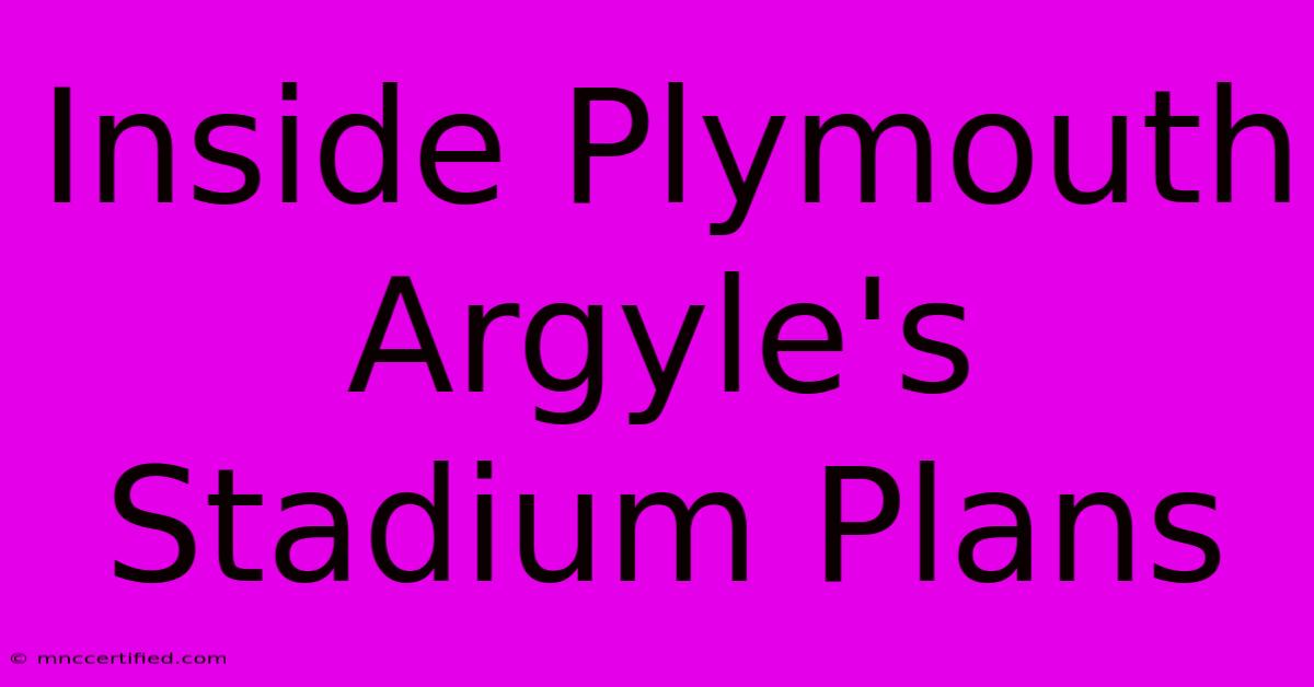 Inside Plymouth Argyle's Stadium Plans