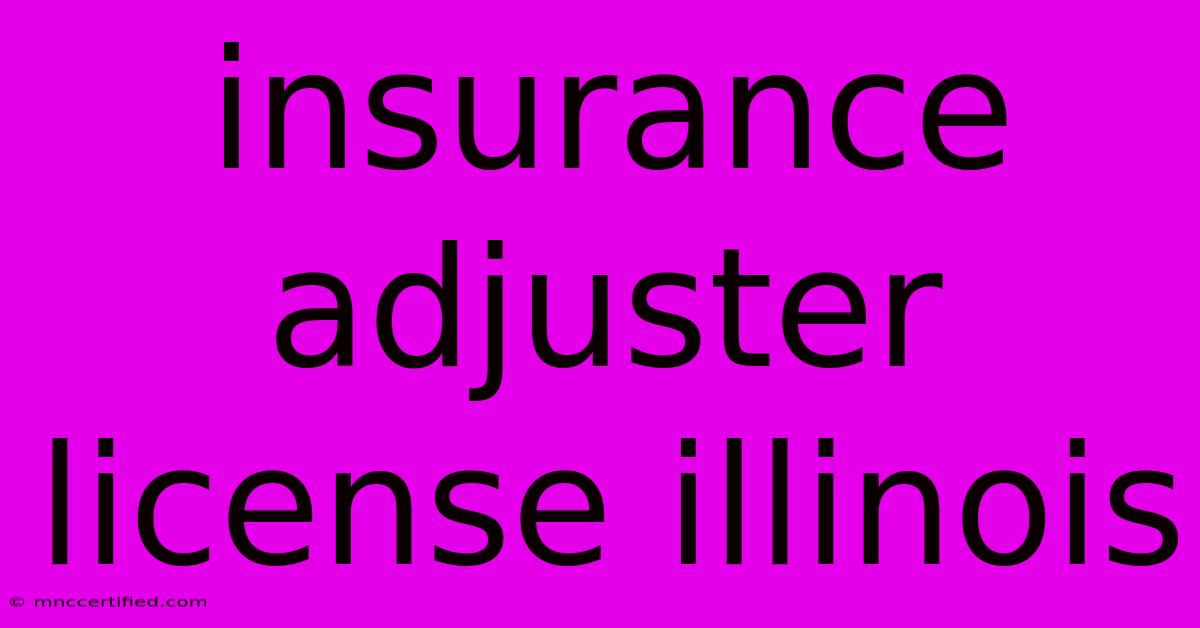 Insurance Adjuster License Illinois