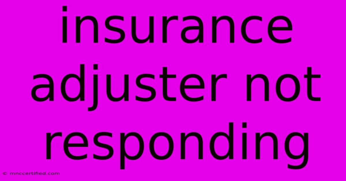 Insurance Adjuster Not Responding