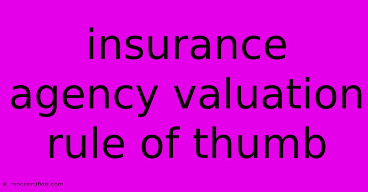 Insurance Agency Valuation Rule Of Thumb