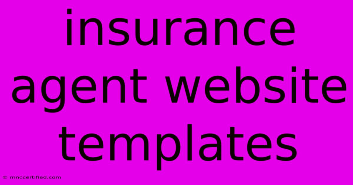 Insurance Agent Website Templates