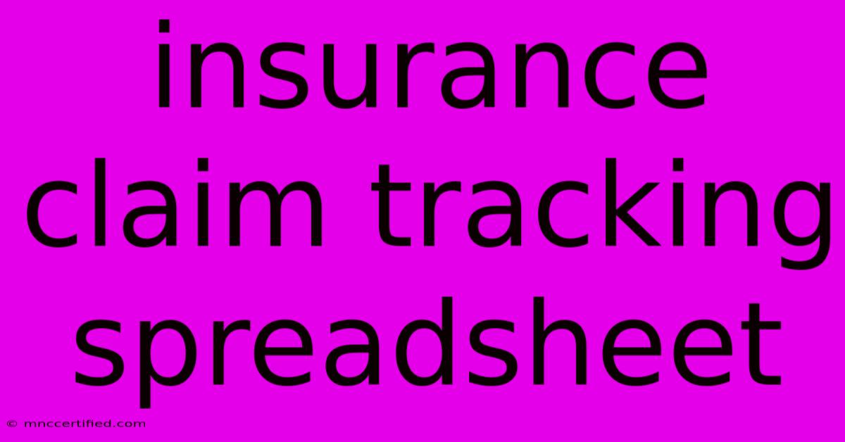 Insurance Claim Tracking Spreadsheet