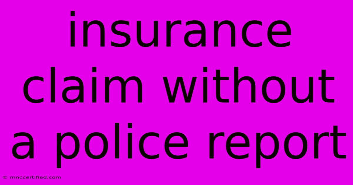 Insurance Claim Without A Police Report