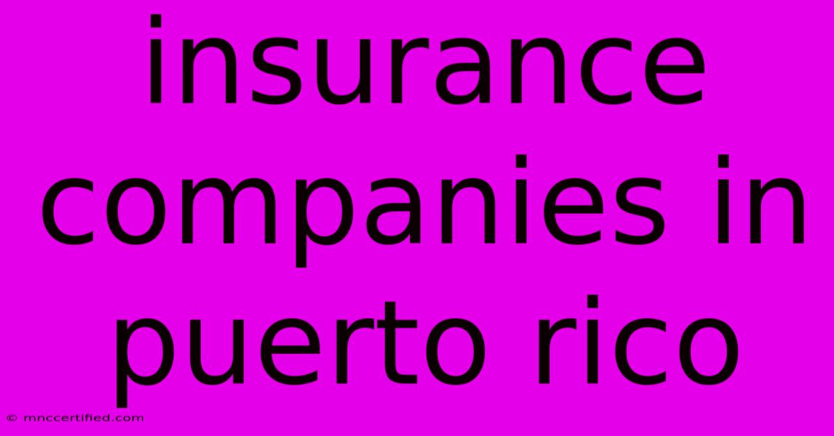 Insurance Companies In Puerto Rico