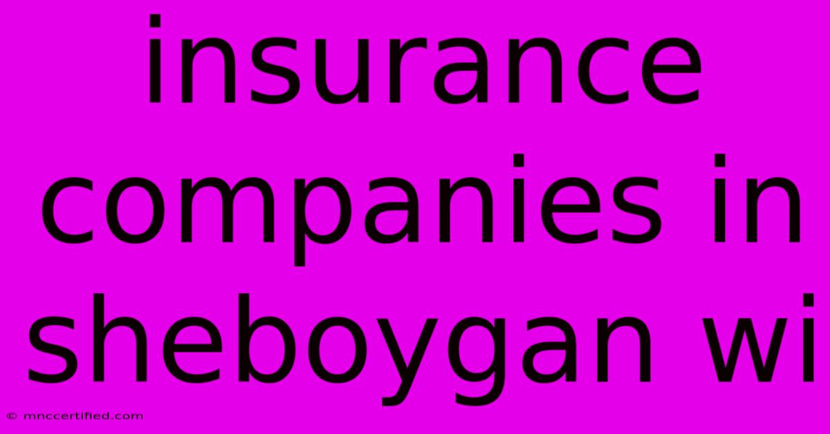 Insurance Companies In Sheboygan Wi