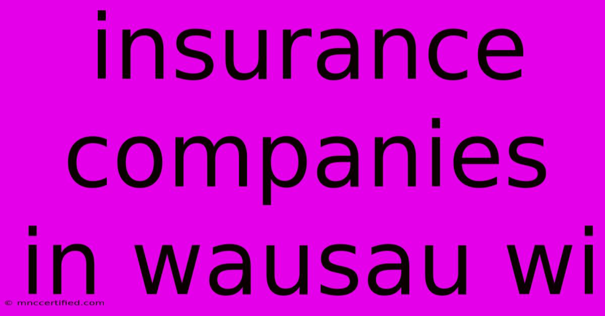 Insurance Companies In Wausau Wi