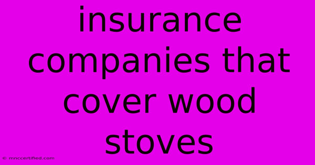 Insurance Companies That Cover Wood Stoves