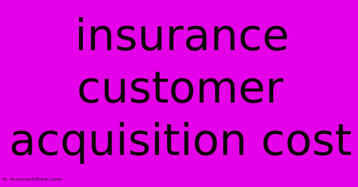 Insurance Customer Acquisition Cost