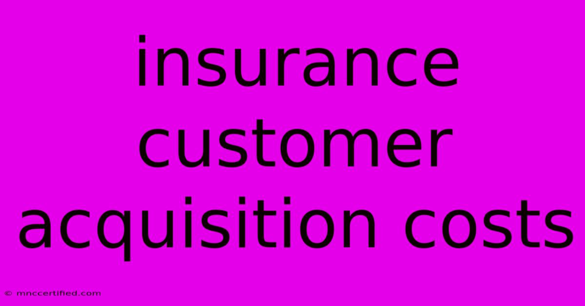 Insurance Customer Acquisition Costs