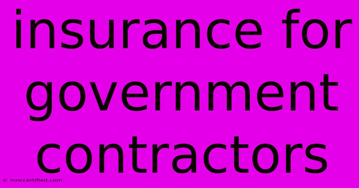 Insurance For Government Contractors