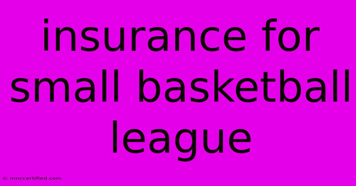 Insurance For Small Basketball League