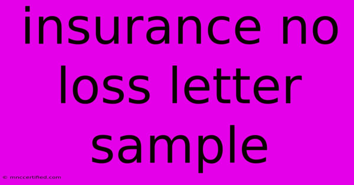 Insurance No Loss Letter Sample