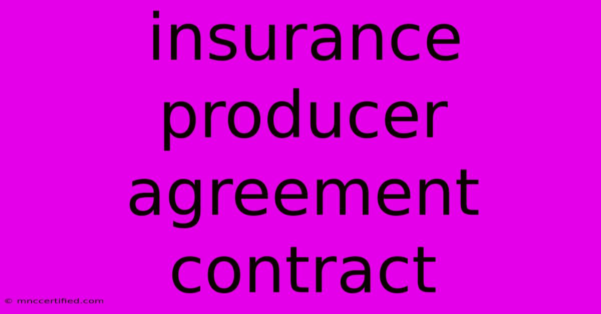 Insurance Producer Agreement Contract