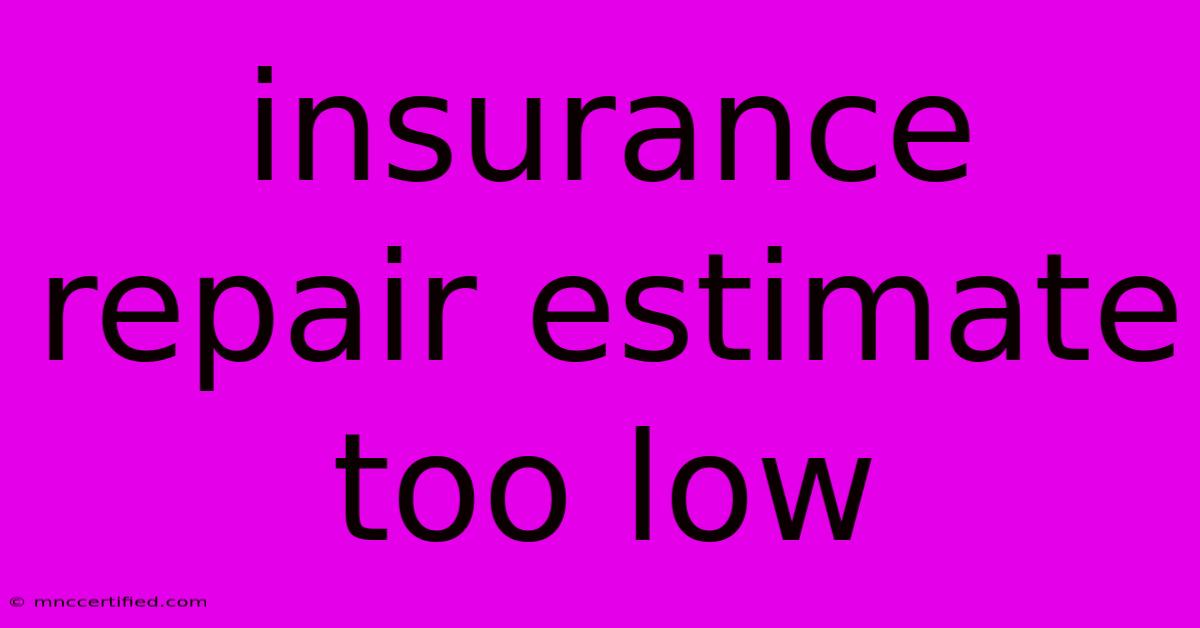 Insurance Repair Estimate Too Low